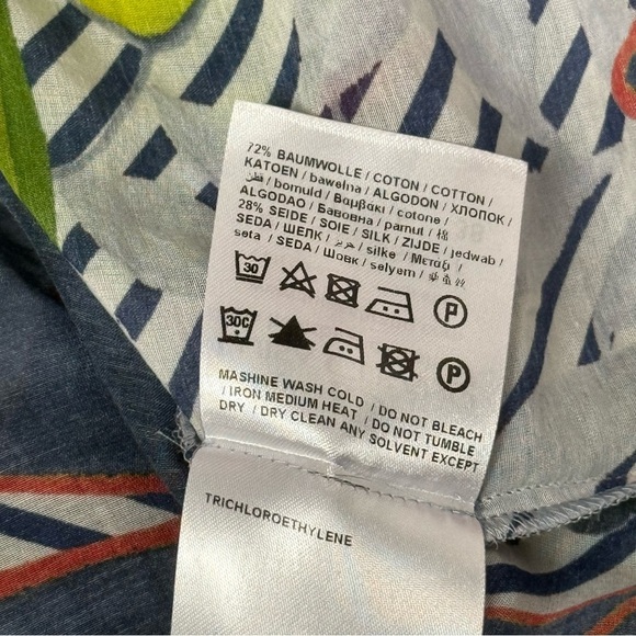 Luisa Cerano Multicolour Tropical Breezy Lightweight Silk Blend Top Size 6 - Picture 10 of 13